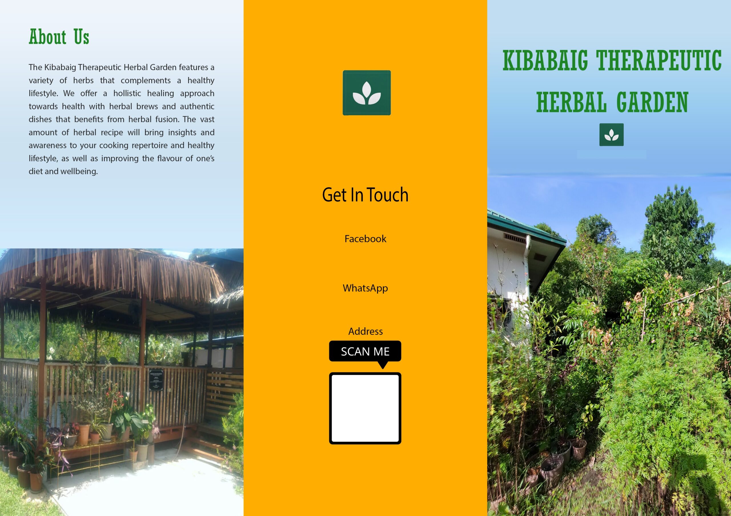 The front brochure of a herbal farm used in an exhibition.